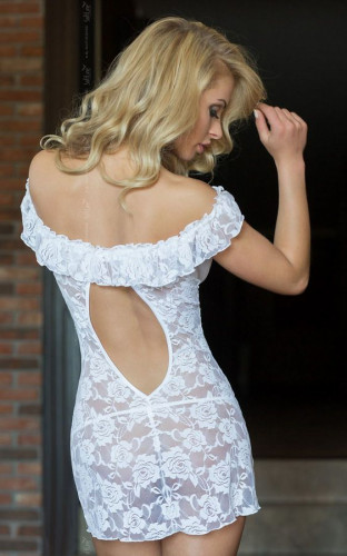 Кружевная сорочка с воланами