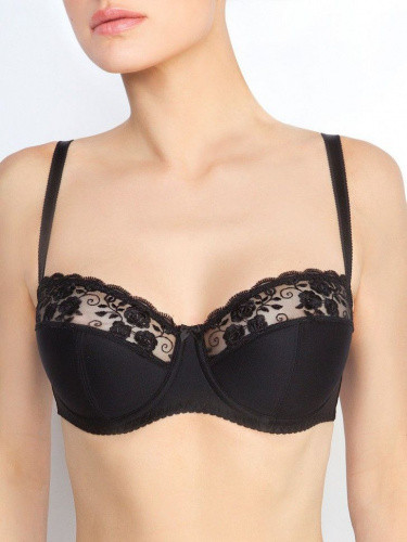 Бюстгальтер-балконет с красивой цветочной вышивкой