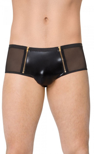 Сексуальные шорты с wet-look вставкой