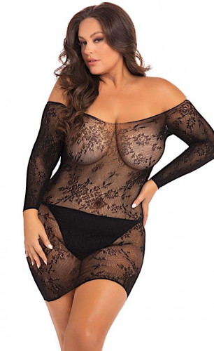 Платье-сетка с длинным рукавом