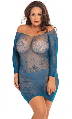 Платье-сетка с длинным рукавом