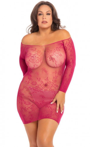 Платье-сетка с длинным рукавом