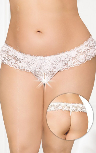 Ажурные стринги с оборкой