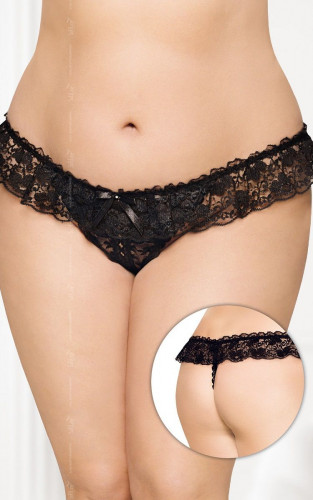 Ажурные стринги с оборкой