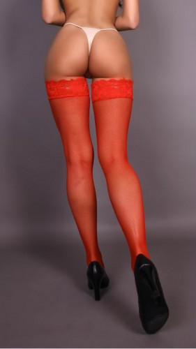 Ажурные чулки в мелкую сетку