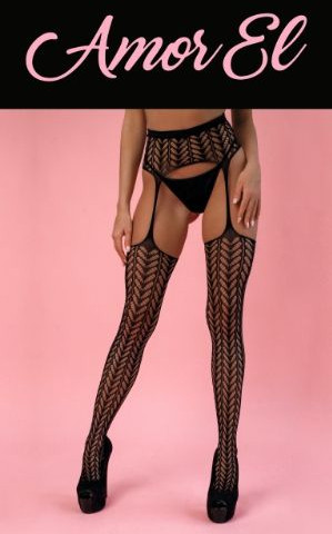 Узорчатые чулки с поясом